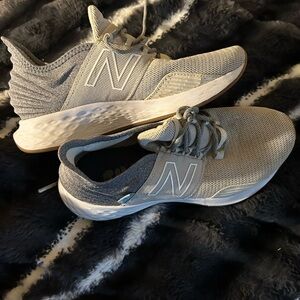 New Balance Cream and Gray Sneakers